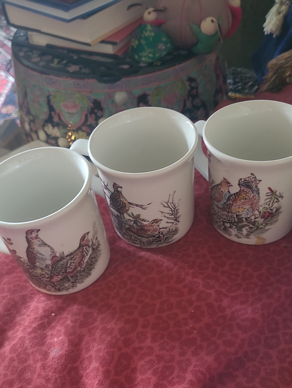 Game Birds Johnson Brothers Mugs,grouse,partridge,and Quail three Mugs.